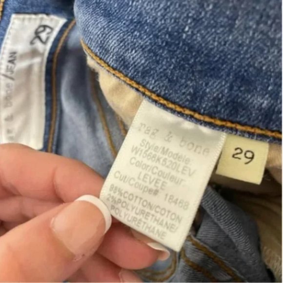 Rag & Bone High‑Waist Ankle Skinny Jeans Size 29 – Levee Wash - Picture 11 of 11